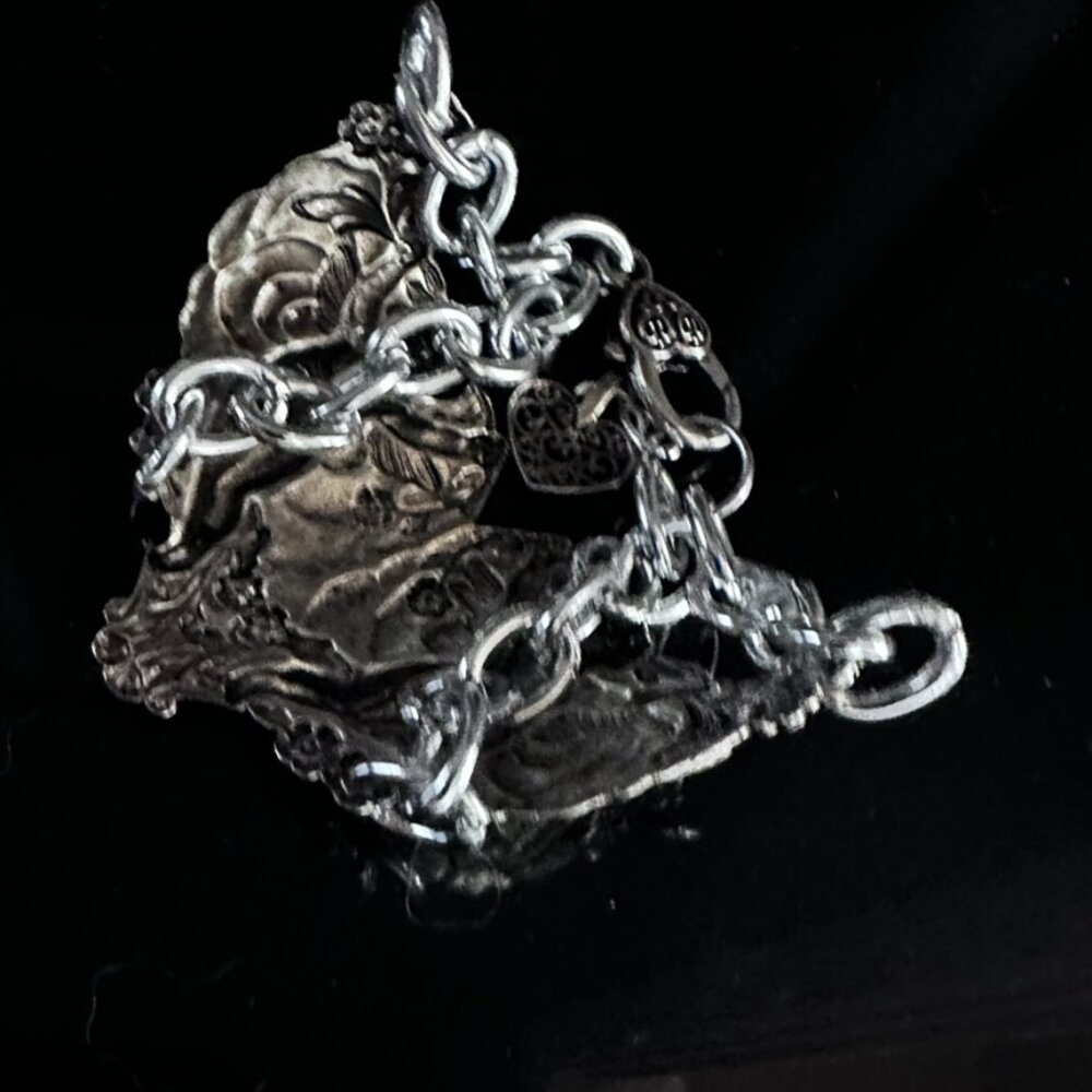 Cherub Chain Angel Bracelet Statement Goth Victorian Gothic Slave Cuff Link - Picture 9 of 10